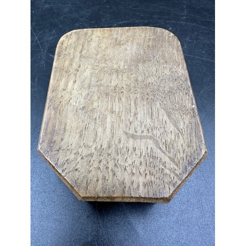 75 - Robert Thompson 'Mouseman' Oak ashtray 10cm x 7.5cm.