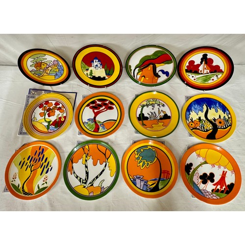 245 - A set of twelve Wedgwood limited edition Clarice Cliff Bizarre collector's plates from 1994-1995 to ... 