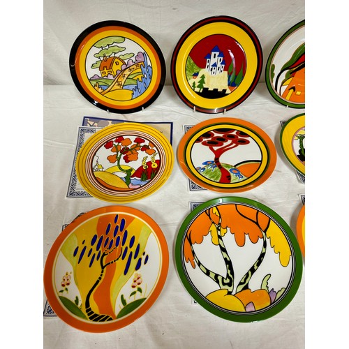 245 - A set of twelve Wedgwood limited edition Clarice Cliff Bizarre collector's plates from 1994-1995 to ... 