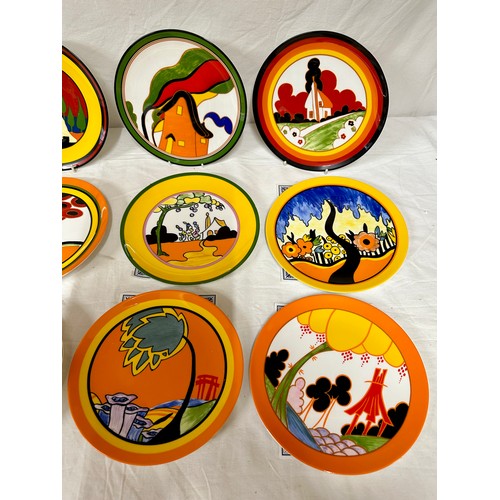 245 - A set of twelve Wedgwood limited edition Clarice Cliff Bizarre collector's plates from 1994-1995 to ... 