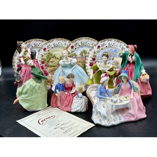 242 - Royal Doulton figurines to include Carmen 5505 limited edition with certificate, Afternoon Tea HN 17... 