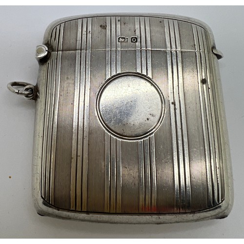 928 - Silver vesta case Birmingham 1913, maker Horace Woodward & Co Ltd. Weight 40.1gm. 5.5 x 5 cm.  Vacan... 