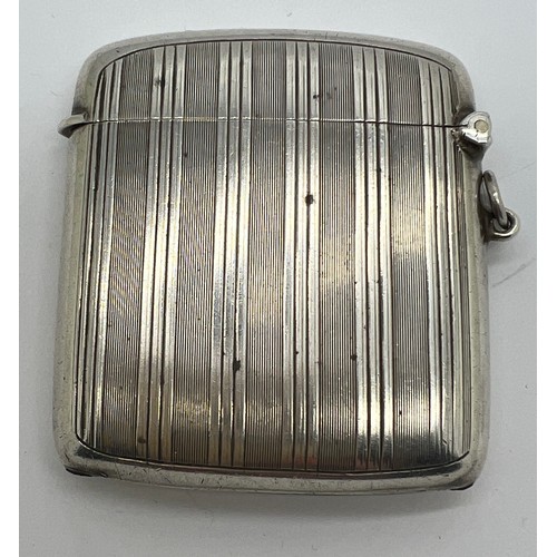 928 - Silver vesta case Birmingham 1913, maker Horace Woodward & Co Ltd. Weight 40.1gm. 5.5 x 5 cm.  Vacan... 