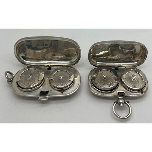 937 - Two hallmarked silver sovereign and half sovereign holders. Birmingham 1900, maker Rolason Brothers ... 