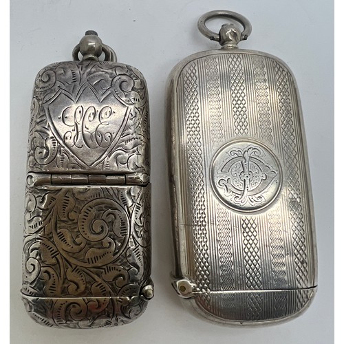 938 - Two silver sovereign holders/vesta cases. Birmingham 1899, maker Samuel M Levi and Chester 1901, mak... 