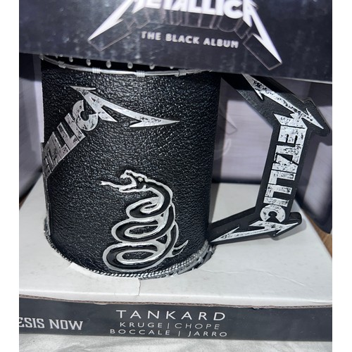 1275 - Eleven Heavy Metal boxed tankards to include Metallica x 2, Ghost x 2, Slayer, Motorhead, Iron Maide... 