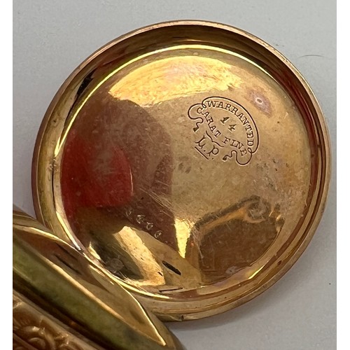 748 - A 19thC continental pocket watch with 14 carat gold outer case. C. Lanier Geneve. 3.5cm diameter. To... 