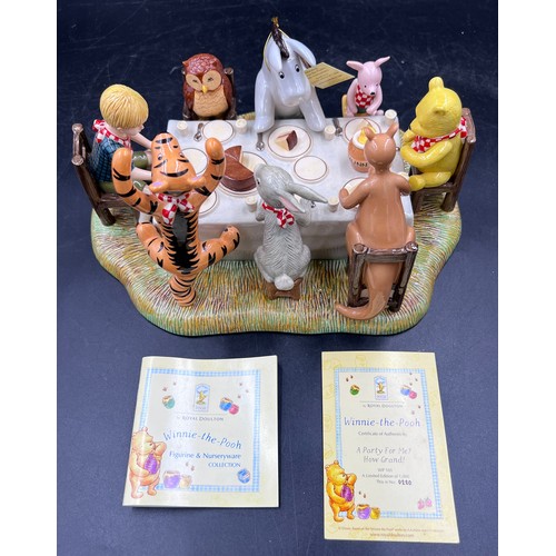 228 - A Royal Doulton Winnie the Pooh series figure group 'A Party For Me? How Grand!', limited edition WP... 