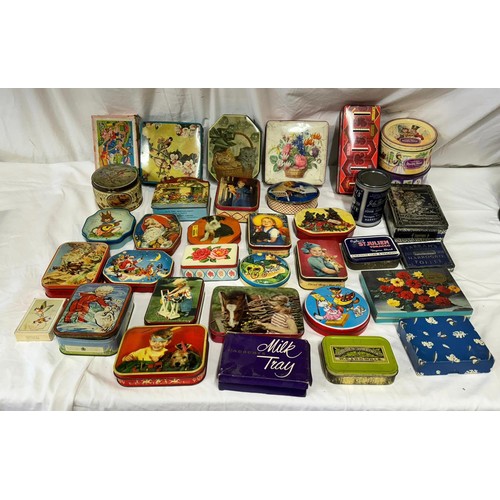 1285 - A large collection of tins to include Horners, Sharps, Rileys Golden Cream Dainties, Thrones, Filler... 