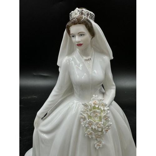 211 - Coalport 'Royal Bride' figurines comprising of The Queen 1173/7500, The Queen Mother 763/7500, Princ... 