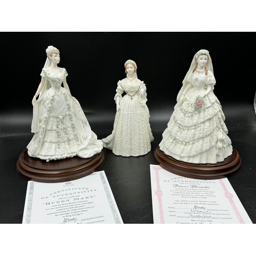 209 - Coalport 'Royal Brides' to include Queen Mary 226/7500, Princess Alexandra (Queen) 2319/7500, Queen ... 