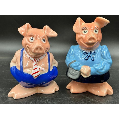 208 - Wade Natwest 19thC ceramic porcelain piggy banks to include two baby Woody, one Lady Hilary, two Ann... 