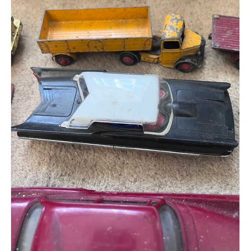 1155 - Diecast and tinplate toys to include Dinky Blaw Knox Bulldozer, Dinky Euclid Rear Dump Truck 965, Di... 