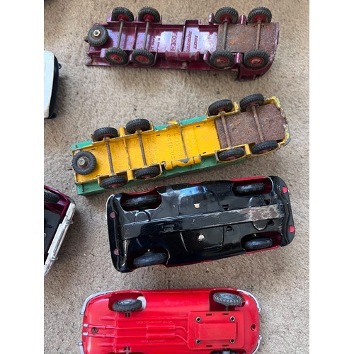 1155 - Diecast and tinplate toys to include Dinky Blaw Knox Bulldozer, Dinky Euclid Rear Dump Truck 965, Di... 