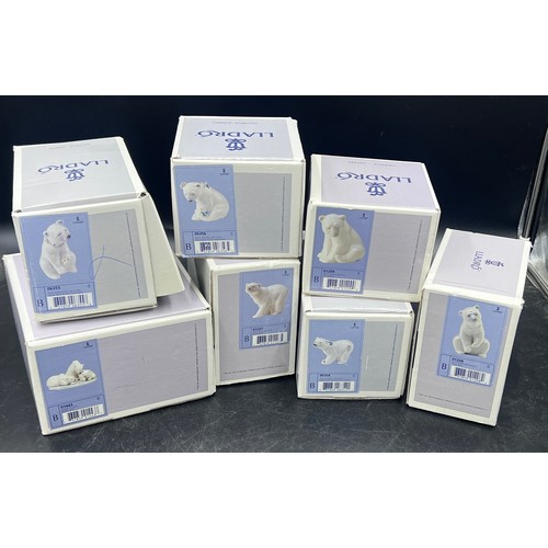 213 - Boxed Lladro Polar Bears to include 1443 Bearly Love, 1207 Polar Bear, 1208 Polar Bear, 6355 Polar B... 