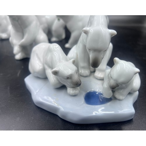 213 - Boxed Lladro Polar Bears to include 1443 Bearly Love, 1207 Polar Bear, 1208 Polar Bear, 6355 Polar B... 