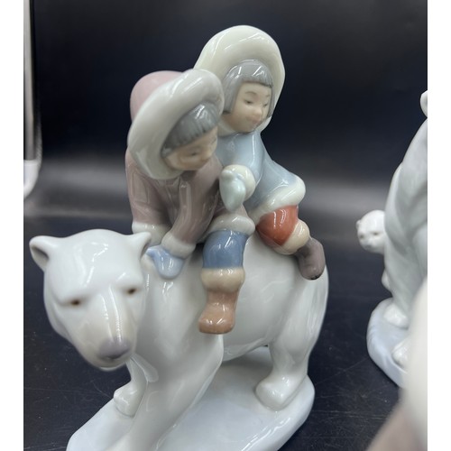 214 - Boxed Lladro Polar Bears and Eskimos to include 5238 Eskimo Boy Wipet, 1195 Eskimo Playing, 5665 Han... 