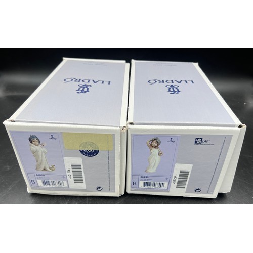 221 - Two boxed Lladro figurines to include 6800 Bundled Bather and 6799 Just Like New.