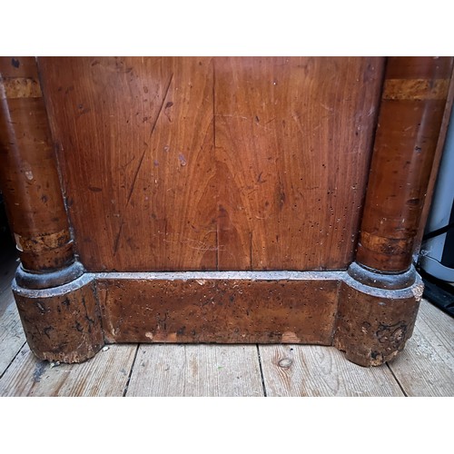 36 - A 19thC Austrian bedside cabinet with marble top. 90cm h x 45cm w x 42cm d.