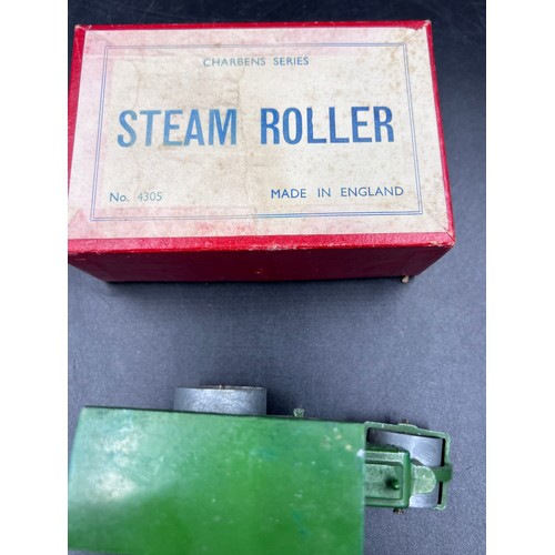 1172 - A boxed Charbens Steam Roller in green. No. 4305.