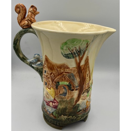 186 - A Wadeheath musical jug, Snow White and the seven dwarfs. 22cm h.