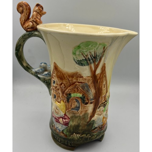 186 - A Wadeheath musical jug, Snow White and the seven dwarfs. 22cm h.