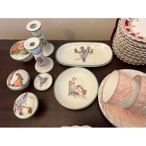 192 - A quantity of late 19thC and early 20thC children’s and doll’s tea services, ribbon plates etc.