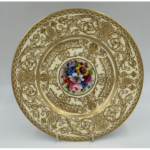 196 - A Royal Worcester hand painted cabinet plate signed H.H. Price, decorated with flowers.  27cm d.