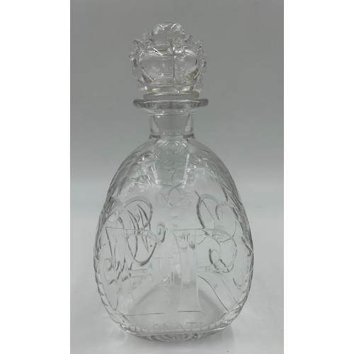 282 - Good quality 20thC cut glass to include a Coronation decanter, 2 x large Stuart goblets etched with ... 