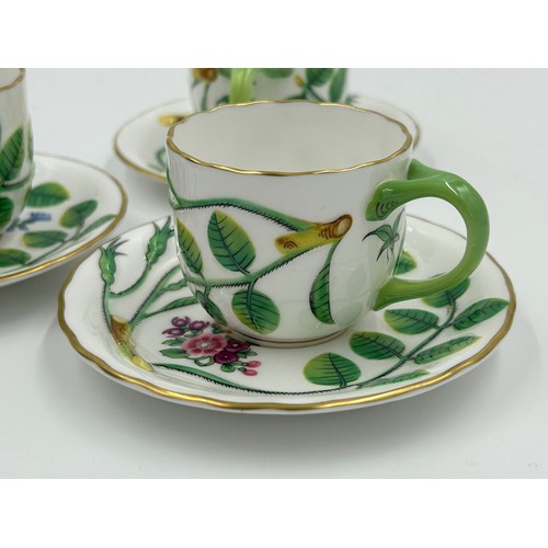 181 - Three Royal Worcester 'Earl of Coventry' Blind Earl relief moulded teacups and saucers (1990),one se... 