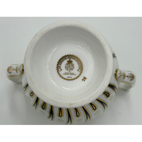 181 - Three Royal Worcester 'Earl of Coventry' Blind Earl relief moulded teacups and saucers (1990),one se... 