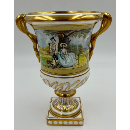 184 - Coalport Bone China. The Gainsborough Vase Limited Edition 39 of 100.  Hand painted and signed by No... 