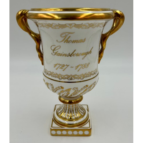 184 - Coalport Bone China. The Gainsborough Vase Limited Edition 39 of 100.  Hand painted and signed by No... 