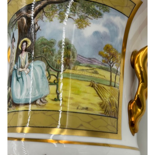 184 - Coalport Bone China. The Gainsborough Vase Limited Edition 39 of 100.  Hand painted and signed by No... 