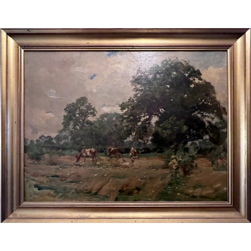 1392 - Attributed to Robert Payton Reid A.R.S.A. (British 1859-1945) by family descent, oil on board of lan... 