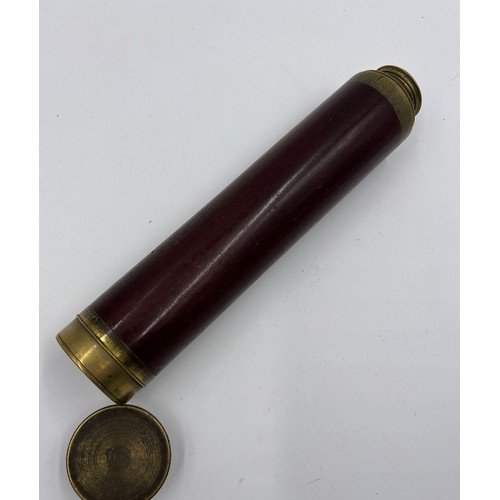 1307 - A G Adams London brass and mahogany telescope. 75cm l extended.