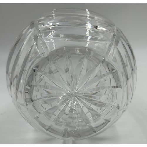 298 - A Tiffany & Co, Royal Brierley Crystal Flower Vase, Swag design, faint makers mark on the base, 25cm... 