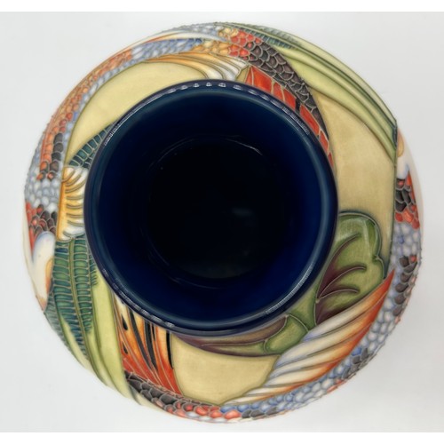 165 - A boxed Quiet Waters Moorcroft squat vase, dated 2002. 10cm h.