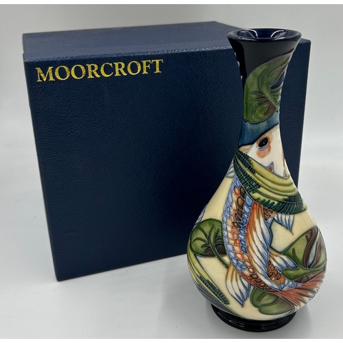 166 - A boxed Quiet Waters Moorcroft vase, dated 2002. 23.5cm h.