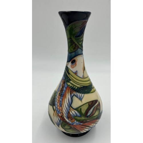 166 - A boxed Quiet Waters Moorcroft vase, dated 2002. 23.5cm h.