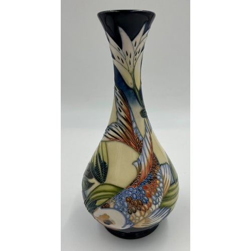 166 - A boxed Quiet Waters Moorcroft vase, dated 2002. 23.5cm h.