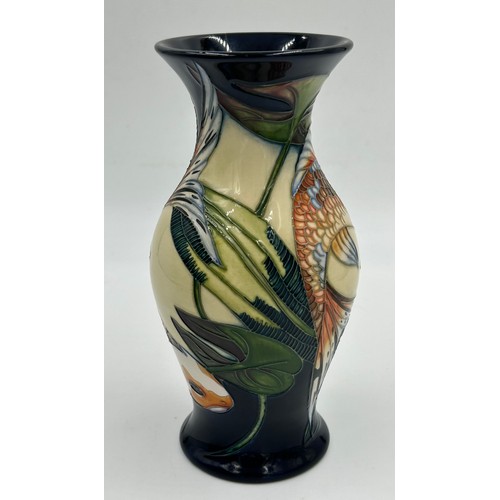 169 - A boxed Quiet Waters Moorcroft vase of baluster form, dated 2002. 20cm h.