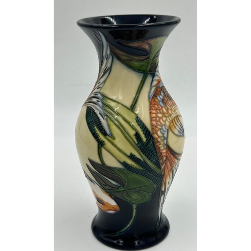 169 - A boxed Quiet Waters Moorcroft vase of baluster form, dated 2002. 20cm h.