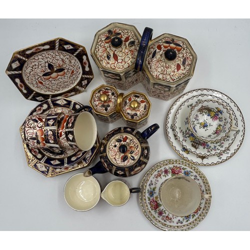 157 - Selection of Wade Heath/Arthur Wood Imari style cereamics consisting of twin style biscuit barrel; t... 