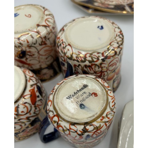 157 - Selection of Wade Heath/Arthur Wood Imari style cereamics consisting of twin style biscuit barrel; t... 