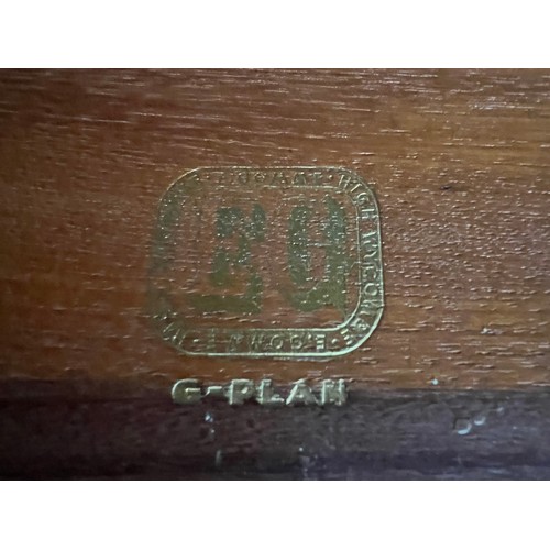 22 - Nest of G Plan tables, one long and two nesting tables, gold markings to underside. 99cm w x 50cm d ... 