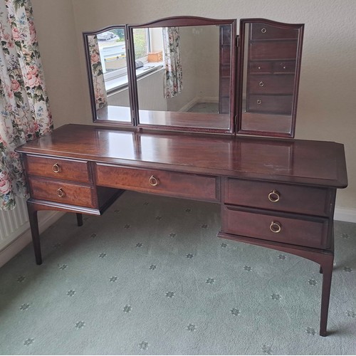 26 - Vintage Stag bedroom furniture to include chest of drawers 110cm h x 82cm w x 46cm d, dressing table... 