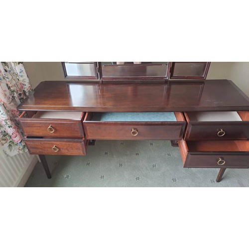 26 - Vintage Stag bedroom furniture to include chest of drawers 110cm h x 82cm w x 46cm d, dressing table... 