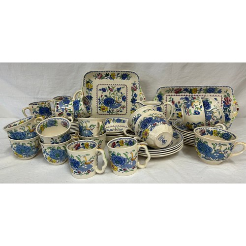 138 - Masons Ironstone 1930's Part Tea Service. ' Regency ' Pattern. c.4475. Reg Num. 821349 comprising ca... 