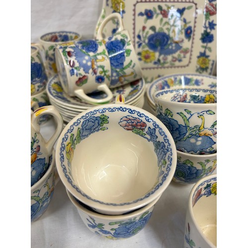 138 - Masons Ironstone 1930's Part Tea Service. ' Regency ' Pattern. c.4475. Reg Num. 821349 comprising ca... 